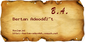 Bertan Adeodát névjegykártya